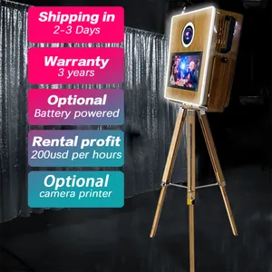 Warehouse Stock Wedding Dslr Photobooth Shell Portable Selfie ipad Photo Booth Price Retro Wooden Photo Booth Machine