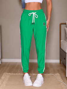 Pantaloni sportivi comodi Casual da donna con strisce laterali da jogging atletico per palestra o abbigliamento da ginnastica per uso domestico - Product Image 5