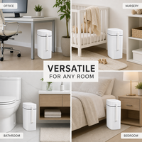 Poubelle à couvercle à pression, peu encombrante et gain de place, pour salle de bain, cuisine, bureau, poubelle sanitaire étroite, type fente