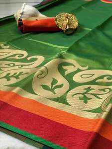 ชุดส่าหรีผ้าไหมผ้าคอตตอนพร้อมเสื้อชิ้นพิเศษสำหรับผู้หญิงอินเดียขายส่งจาก surat - Product Image 4