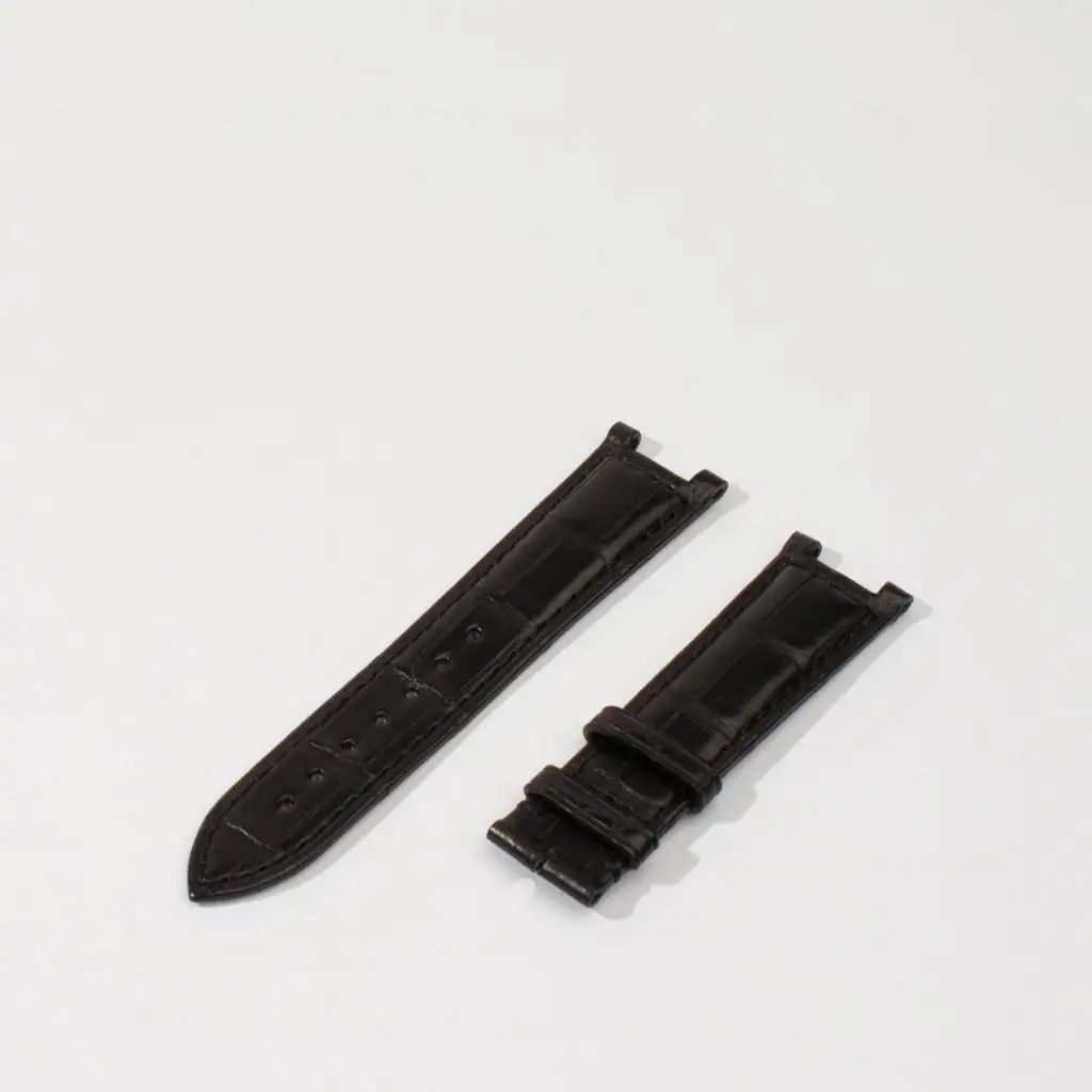 Cinturino in alligatore lucido da 18mm con cinturino in alligatore resistente per Cartier pascià