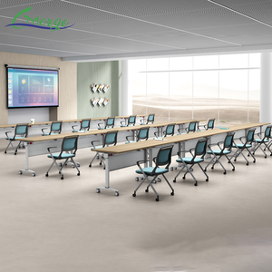 Alta qualità pieghevole moderna scrivania in metallo con ruote ufficio ospedale appartamento tavolo di formazione per la scuola sala conferenze uso - Product Image 1