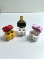Boîtier de stockage pour poudre lyophilisée de peptides 3 ml, design à charnière, en PETG recyclé, fixation de flacon en mousse EVA, personnalisable