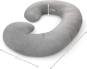 Oreiller de <span class=keywords><strong>grossesse</strong></span> personnalisé en forme de C <span class=keywords><strong>Coussin</strong></span> de sommeil complet du corps pour le soutien du <span class=keywords><strong>ventre</strong></span> et du dos Housse en velours lavable en mousse à mémoire de forme souple - Product Image 4