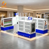 Kiosque d'exposition de lunettes haut de gamme pour centre commercial, stand de lunettes de soleil, vitrine de magasin d'optique avec signalétique de marque