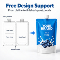 Pochette à eau liquide biodégradable pour boisson énergétique sac à fermeture éclair avec capuchon recyclable pour les aliments et les jus de bébé