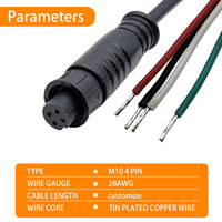 Kabel Ekstensi M10 4 Pin Male ke Female 28AWG PVC Tahan Air IP67 Konektor Sensor Industri