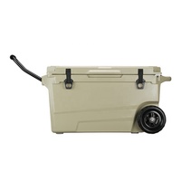 Glacière rectangulaire à roulettes LESP 58 Quart en polypropylène ultra-léger, 30 % plus légère, rotomoulée, grande, isolée, portable, pour la plage et le camping