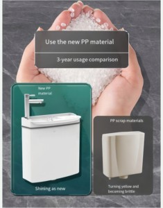 <span class=keywords><strong>Cisterna</strong></span> de Inodoro 2 en 1 con Lavabo y Grifo, Tanque de Inodoro Montado en la Pared con Ahorro de Agua - Product Image 4