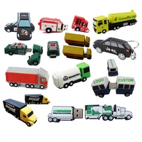 Barang Promosi Kustom 2D 3D Pvc Usb Car Thumbdrive Hadiah Karakter Kartun Flash Disk Kustom Khusus Karet Usb Pen Drive