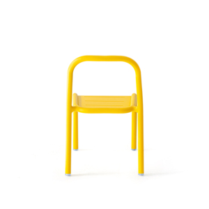 Yellow Stackable Aluminum Children's Chair-Eco-Friendly Foldable Minimalist Design - Product Image 2