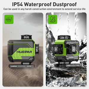 Huepar 4D 16 dòng chéo dòng laser cấp z04cg Màn hình LCD Bluetooth & điều khiển từ xa Osram chùm màu xanh lá cây với 2X Li-ion pin - Product Image 5