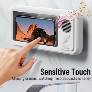 Support mural étanche pour téléphone avec haut-parleur Bluetooth Z07, pour douche, écran tactile, boîte de salle de bain pour regarder des vidéos - Product Image 6