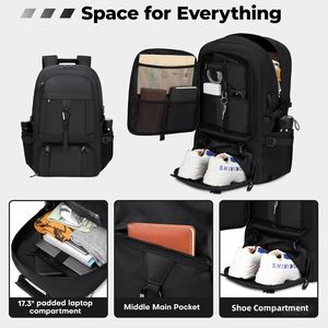 <span class=keywords><strong>Sac</strong></span> <span class=keywords><strong>à</strong></span> <span class=keywords><strong>dos</strong></span> de sport personnalisé <span class=keywords><strong>50L</strong></span> pour hommes et femmes, antivol, avec port de charge USB, <span class=keywords><strong>sac</strong></span> <span class=keywords><strong>à</strong></span> <span class=keywords><strong>dos</strong></span> décontracté pour le sport, compartiment pour chaussures, plusieurs compartiments - Product Image 2