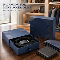 Boîte d'emballage rigide personnalisée avec logo, boîte cadeau de luxe à tiroir coulissant en papier avec insert pour accessoires masculins