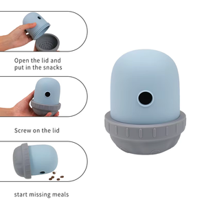 Household Interactive Silicone Pet <b>Slow</b> <b>Feeder</b> Toy Ball Snack Dispenser Food Grade <b>Dog</b> Cat Food Puzzle Toy - Product Image 1