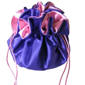 대형 네이비 아이스 핑크 새틴 달러 댄스 백 웨딩 신부 지갑 가방