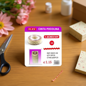 Nastro ILLAN Cinta Pocolina 1.0cmx10y color crema per artigianato e decorazioni - Product Image 2