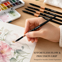 Ensemble de pinceaux professionnels pour artistes, en poils synthétiques d'écureuil, à pointe fine, pour aquarelle et peinture acrylique
