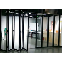 Porte pliante en aluminium / Porte à double battant 6060-T66 à rupture de pont thermique pour villa, patio, insonorisée, certifiée ISO9001, pour salle de bain de luxe, entrée d'hôtel 5 étoiles