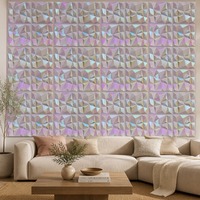 Panneaux muraux en PVC 50x50cm modernes, prismatiques, à découpe diamant 3D, imperméables, résistants à l'humidité, ignifuges et faciles à installer pour la vente en gros