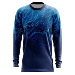 เสื้อเจอร์ซีย์แบบซับลิเมชั่นสั่งทำพิเศษ แขนยาว ทรงปกติ ผลิตจากโพลีเอสเตอร์ 100% สำหรับการแข่งขันและฝึกซ้อม ระบายอากาศได้ดี เหมาะสำหรับผู้ใหญ่ - Product Image 1