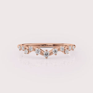 แหวนแต่งงานผู้หญิง ทองคำ 18K สีโรส/เหลือง/ขาว ประดับเพชรทรงกลมเจียระไนแบบบริลเลียนท์ เพาะเลี้ยงในห้องปฏิบัติการ ได้รับการรับรองจาก IGI ชุบโรเดียม - Product Image 4