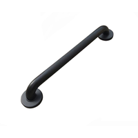 Barre d'appui de douche antidérapante moletée 50 cm en acier inoxydable 304 noir mat, fixation murale, main courante de sécurité pour personnes âgées et handicapées dans la salle de bain