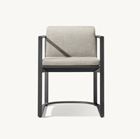 MALAGA Chaises de salle à manger sans accoudoirs en alliage d'aluminium résistant aux intempéries pour l'extérieur avec coussin rembourré