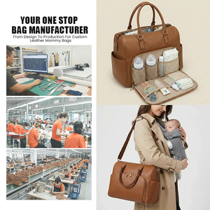 cuir véritable maman fourre-tout grande capacité bébé organisateur sacs avec poche <span class=keywords><strong>pour</strong></span> bouteille voyage <span class=keywords><strong>maternité</strong></span> OEM fabricant - Product Image 1