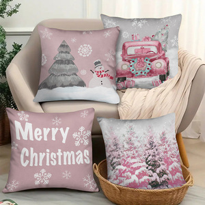 New Arrival Christmas Gifts Xmas Series Square Print Snowman Santa Claus Print <strong>Cushion</strong> <strong>Cover</strong> for Indoor Home Bedroom Sofa - Product Image 6