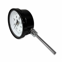 Termometer Bimetalik SPR 75mm 0-120 ° C G1/2 Radial Mount Black Steel Case SS Stem EN13190 Cl.2.0 CE Industrial