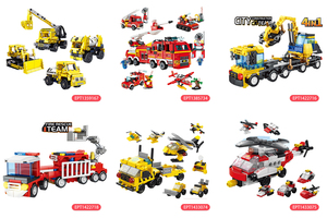 Ept 4 cái khối xây dựng xe cứu hộ chữa cháy đồ chơi xây dựng cho bé trai từ 5 đến 7 tuổi bao gồm máy bay thành phố xe tải - Product Image 5
