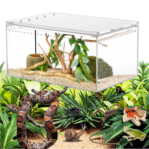 Reptile <strong>Terrarium</strong> Acrylic Enclosure Reptile Cage Breathable <strong>Plastic</strong> Breeding Box for Insect Lizard Spider - Product Image 2