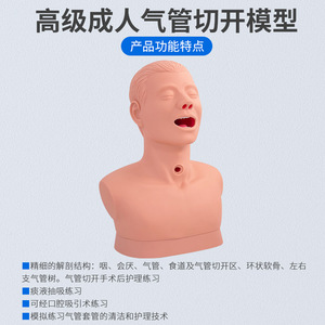 Modèle d'intubation trachéostomique, modèle pédagogique médical, modèle avancé de soins de trachéostomie pour adultes. - Product Image 3