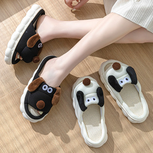 Chaussons en lin à bout ouvert <span class=keywords><strong>pour</strong></span> hommes, femmes et petits chiens, <span class=keywords><strong>pour</strong></span> intérieur et extérieur, sols en bois, toutes saisons, été, commerce transfrontalier, EVA - Product Image 3