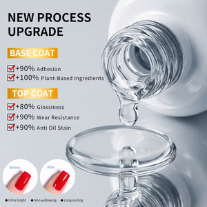 Vernis à ongles gel UV Soak Off, <span class=keywords><strong>base</strong></span> caoutchouc à forte adhérence, couche de finition brillante sans essuyage, marque privée OEM en gros - Product Image 2