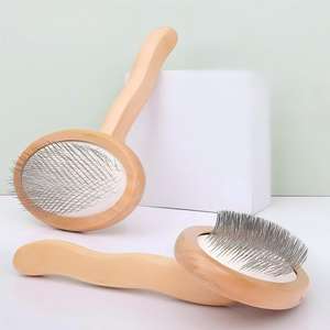 Brosse autonettoyante écologique en PET et acier inoxydable pour enlever les poils d'animaux, peigne de toilettage pour chats et chiens - Product Image 2