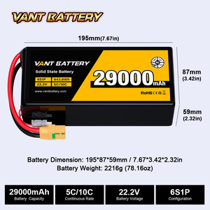 VANT 반고체 배터리 6S/12S 22.2V 12000 16000 23000 26000 29000 32500 35000mAh, 15/18인치 FPV용 리튬이온 배터리 - Product Image 5