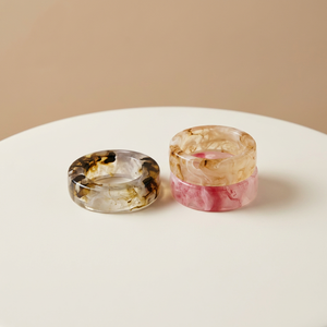 Marble Effect Premium Quality Eco-Friendly Contemporary Clear Resin Napkin Ring Transparent Restaurant Wedding <b>Table</b> Decoration - Product Image 2