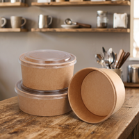 Gobelets à glace en papier synthétique biodégradable à paroi simple avec couvercles en papier