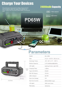 Green Keeper 2025 Venta caliente Car Jump Starter 24000 MAh Mobile Power Battery Booster Portable Car Jump Starter - Product Image 4