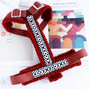 快適な冬用高級調節可能カスタムロゴデザインサービス付き赤い犬用ハーネス - Product Image 3