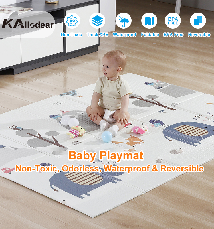 Baby Play Mat Foldable XPE Baby Carpet Children Crawling Mat Large Size Foam Non-toxic Non-slip Cartoon Playmat No MOQ Limit