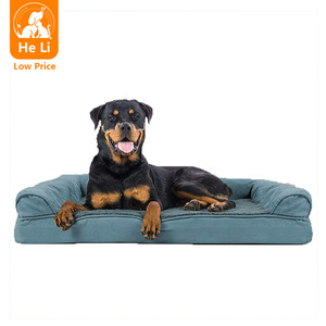 Cama Ortopédica Rectangular Apilable para Perros Grandes, Color Verde Claro, Personalizada por el Fabricante, con Funda Extraíble de Felpa Corta para Mascotas - Product Image 3