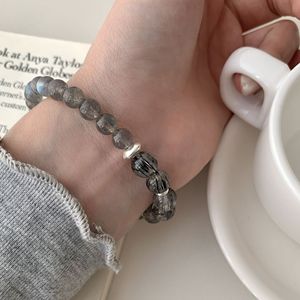 Natural Grey Moonstone Black Rutilated Quartz <b>Bracelet</b> S925 Sterling Silver Unisex Everyday Wear - Product Image 5