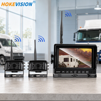 Sistem Kamera Mundur Nirkabel 7 Inci 1080P dengan Empat Kamera untuk Truk Berat, Bus, Trailer, RV, Monitor Bantuan Parkir