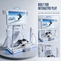 Simulateur de ski VR commercial en métal pour intérieur, équipement de jeu de ski en réalité virtuelle avec écran interactif et plateforme de mouvement pour arcade