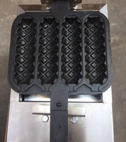 Machine à gaufres commerciale à gaz en acier inoxydable pour muffins et hot-dogs, avec recettes, pour quatre gaufres sur bâtonnets