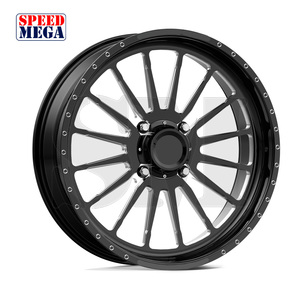 Jantes forgées Deep Dish 20x7 22x7 24x7 pouces, jantes de voiture noires tout-terrain, jantes en alliage personnalisées 8X6.5 8x170 8x180 pour UTV/Polaris - Product Image 1